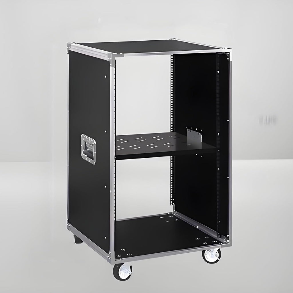 5-Tier Rolling Media Stand - Multi-Layer Av Shelf & Network Rack for Audio/Video Equipment Mobile Entertainment Center Storage Solution for Home Theater Living Room Offic-Silver-1 Tier