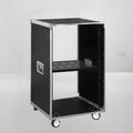 5-Tier Rolling Media Stand - Multi-Layer Av Shelf & Network Rack for Audio/Video Equipment Mobile Entertainment Center Storage Solution for Home Theater Living Room Offic-Silver-1 Tier