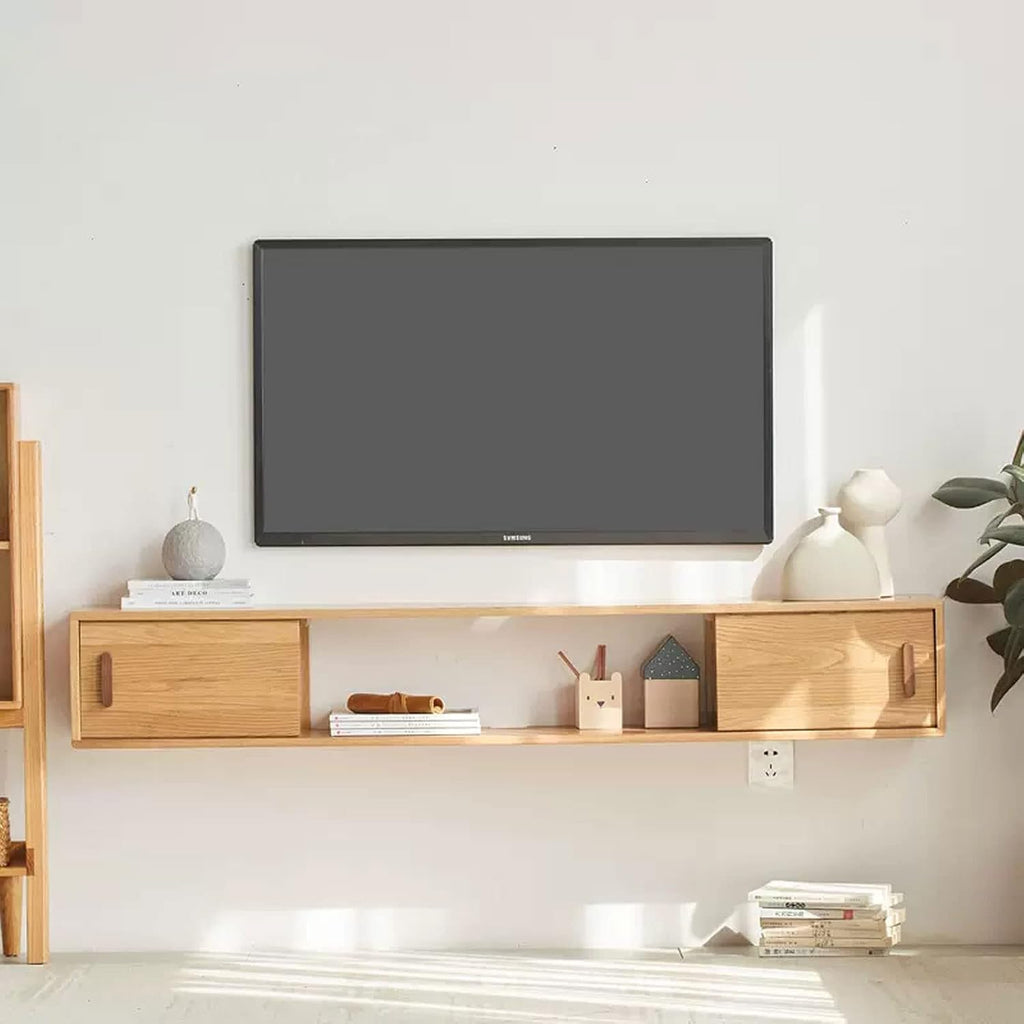 Wall mounted TV Cabinet Decorative Wall Display Floating Shelf Wall Shelf Entertainment Unit TV Stand TV Media Console Audio-visual Equipment Shelves TV Shelf Wooden Storage Cabinet Gaming Shelf