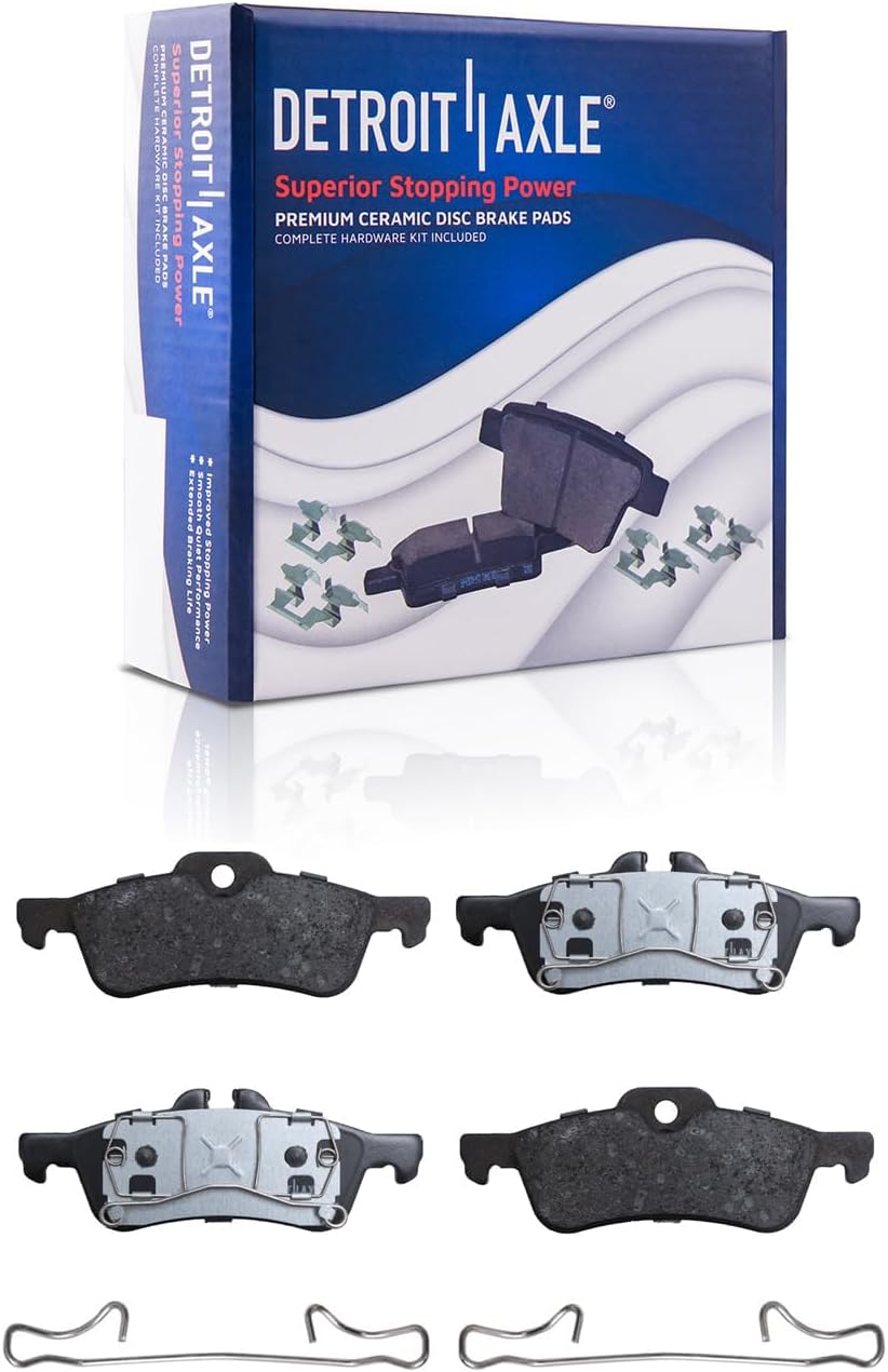 Detroit Axle - Brake Kit for 2002-2006 Mini Cooper 4 Lug Disc Brake Rotors 2003 2004 2005 Ceramic Brakes Pads Front & Rear Replacement: 10.87' inch FRONT Rotor