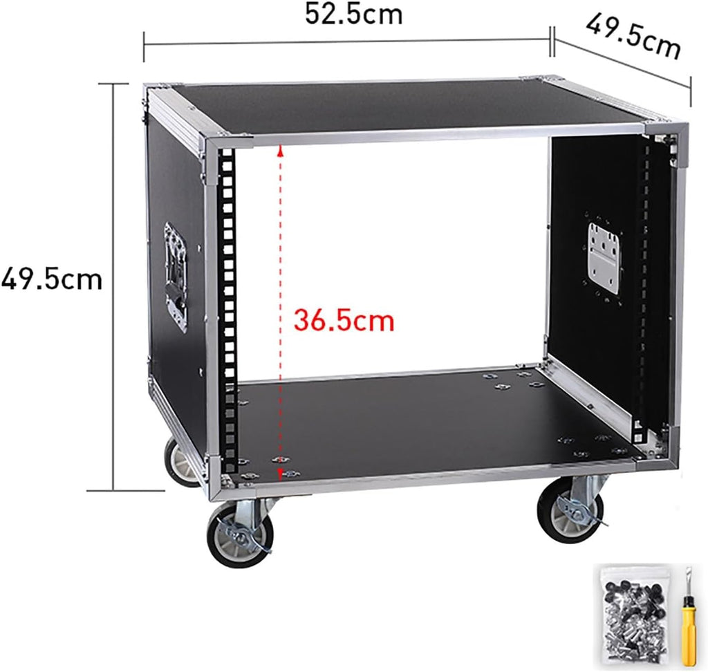 8U Open Frame Server Rack with Casters, Stereo Studio Rack，Network Cabinet Rack Shelf, Rolling Network Rack for Computer/AV/Data/IT Equipment (Size : 8U-49.5X52.5CM)