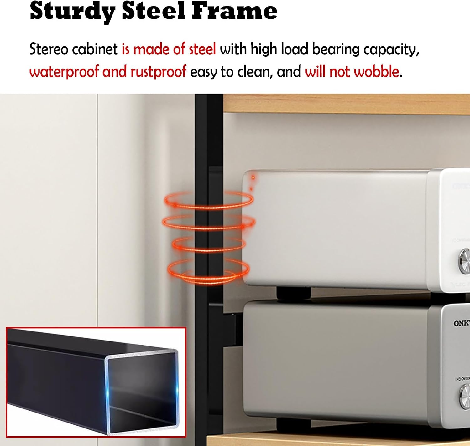 Small Audio Rack Cabinet, Home Theater Cabinet/Corner TV Stand for Books Projectors, Multifunctional Record Cabinet Electronics Equipment Shelf (Color : Black, Size : Small)