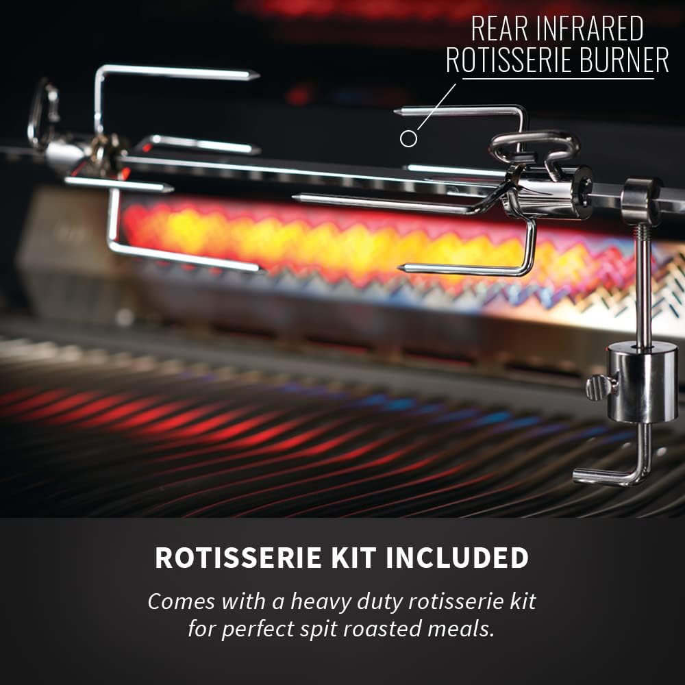 Napoleon Built-In 700 Series 38-inch Propane Gas Grill Head with Infrared Rear Burner - BIG38RBPSS-1-5 Main Burners, Infrared Rear Burner, Stainless Steel, Included Rotisserie Kit