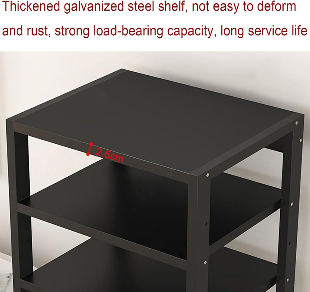 5-Tier Audio/Video Stand with Wheels - Multifunctional Media Cabinet for Home & Office, Holds Amplifiers, DVD/CD Players, Stereo Equipment, Open Storage Shelf (50x40x110cm)