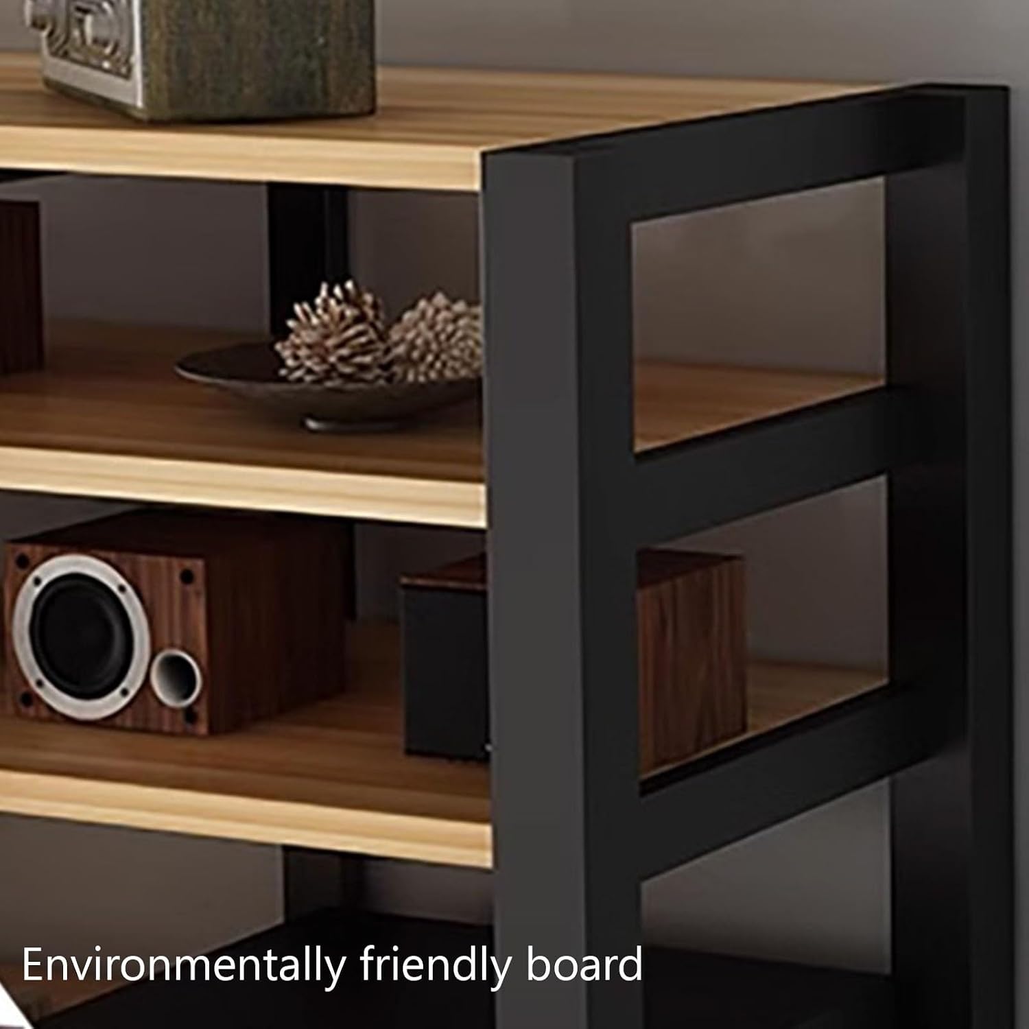 AV Media Stand, Video Audio Rack with Storage Shelves, Multi-Function Record Player Stand, Stand Corner Component Stereo Cabinet, Power Amplifier Shelf Equipment(Natural,4 tier 72CM/28.3in)