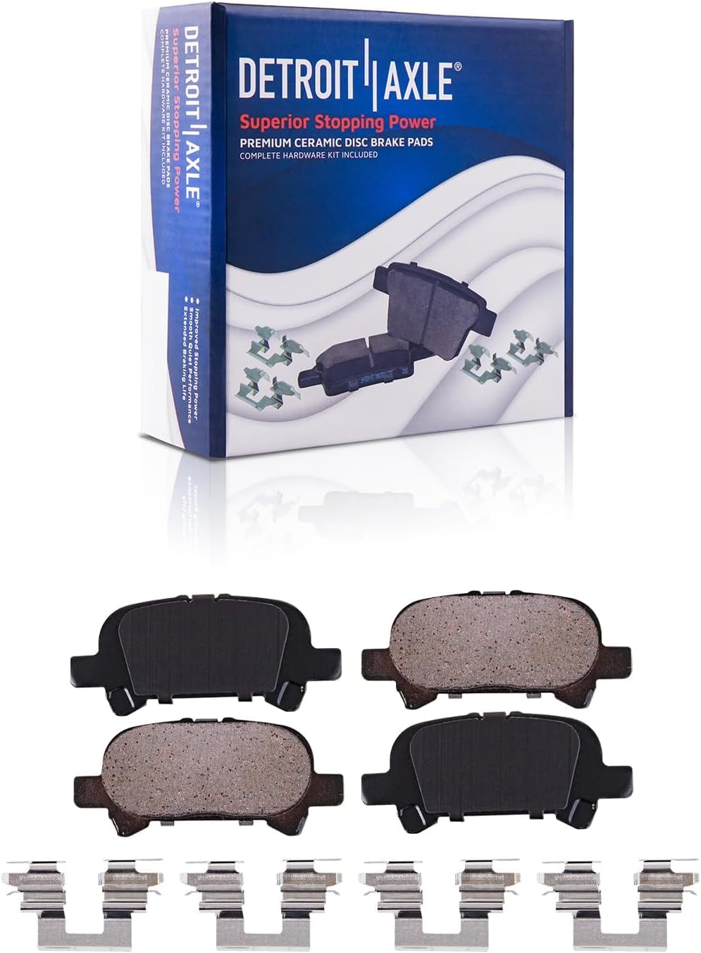 Detroit Axle - Brake Kit for 2002-2004 Toyota Camry, Front and Rear Ceramic Brake Pads Disc Brake Rotors Replacement : 11.65' inch Front and 10.59' inch Rear Rotor