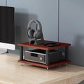Modern AV Media Stand with Open Storage, Floor-Standing Audio Rack for Stereo & CD Players, Teak Finish Media Cabinet, Ideal for Home Theater & Office, 40x35x22CM