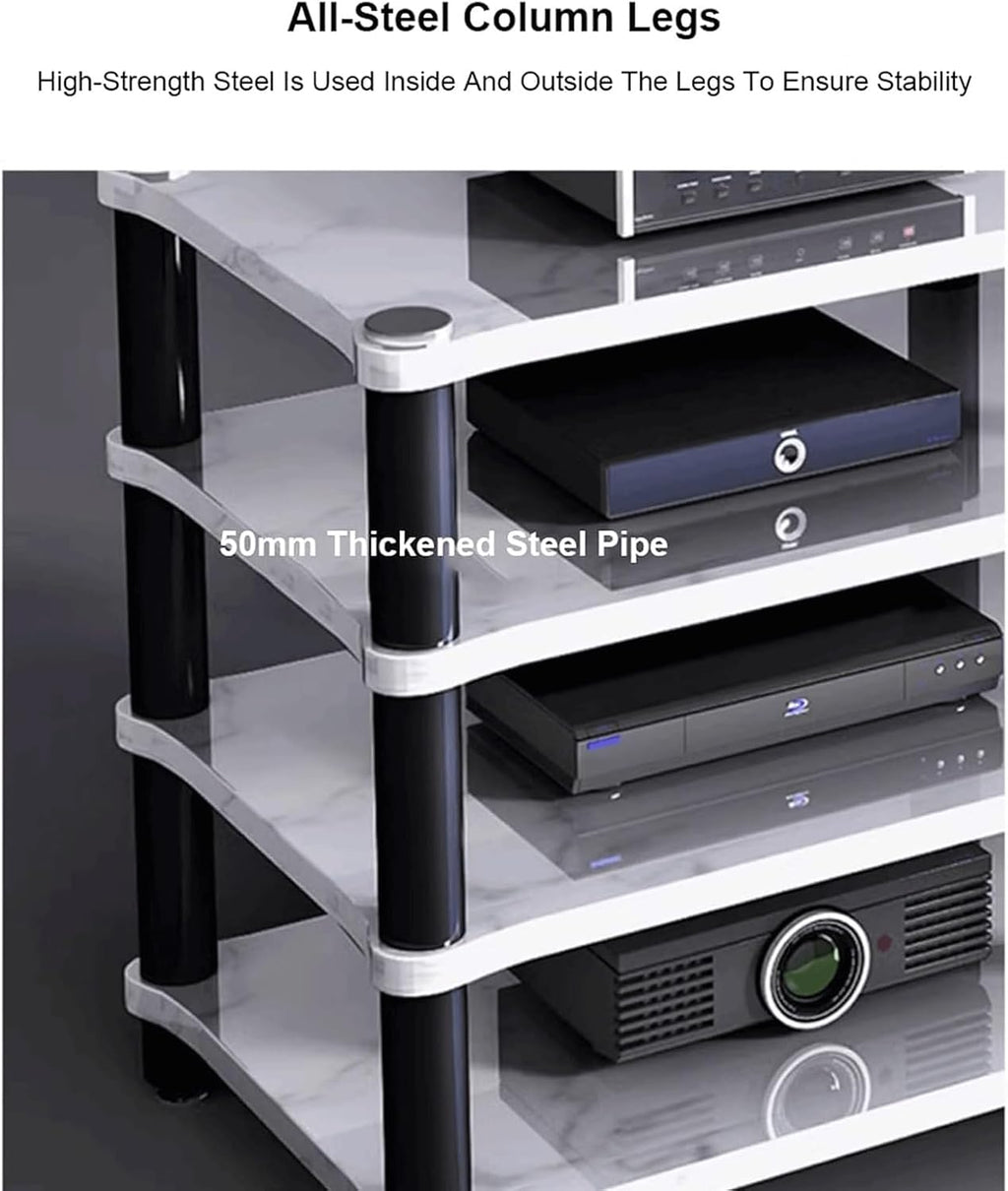 Audio Rack 1/2/3/4 Tier Stereo Rack Audio Equipment Rack Audio Stereo Shelf Wooden HiFi Rack Audio-Video Shelving Shock-Absorbing(Multi-Colored,4 Tier)