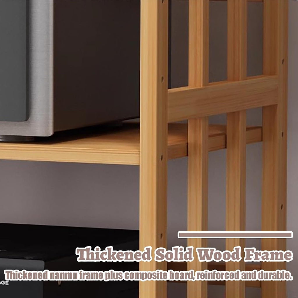 Stand Movable Audio Equipment Cabinet w/Adjustable Shelf, Home Stereo Rack System Complete for Cd Player and Speakers, 1-5 Tier Av Component Stand(Natural-60x88cm