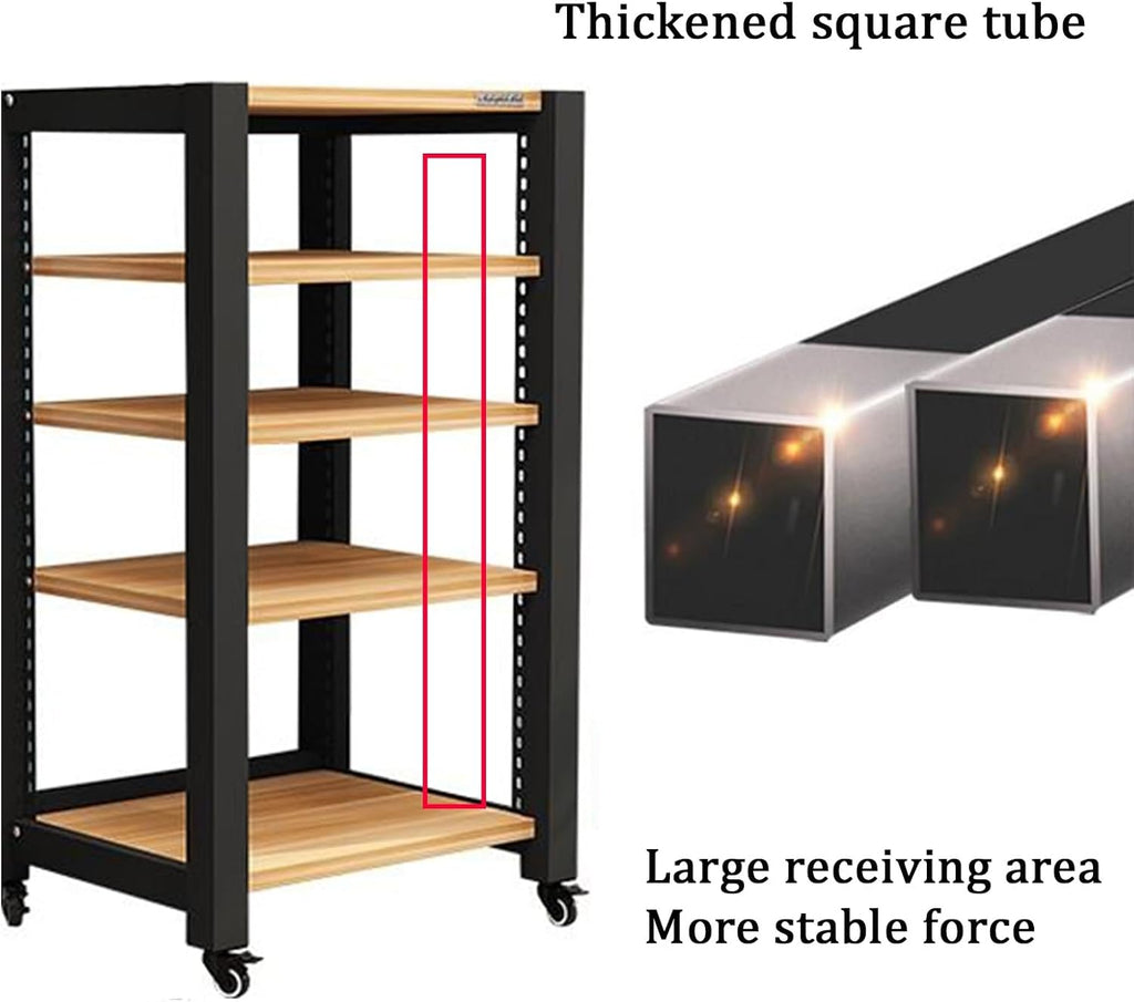 Stereo Cabinet, TV Equipment Rolling Stand Portable, AV Media Stand Floor Standing Audio Rack, Office/Bedroom/Living Room Media Storage Cabinet