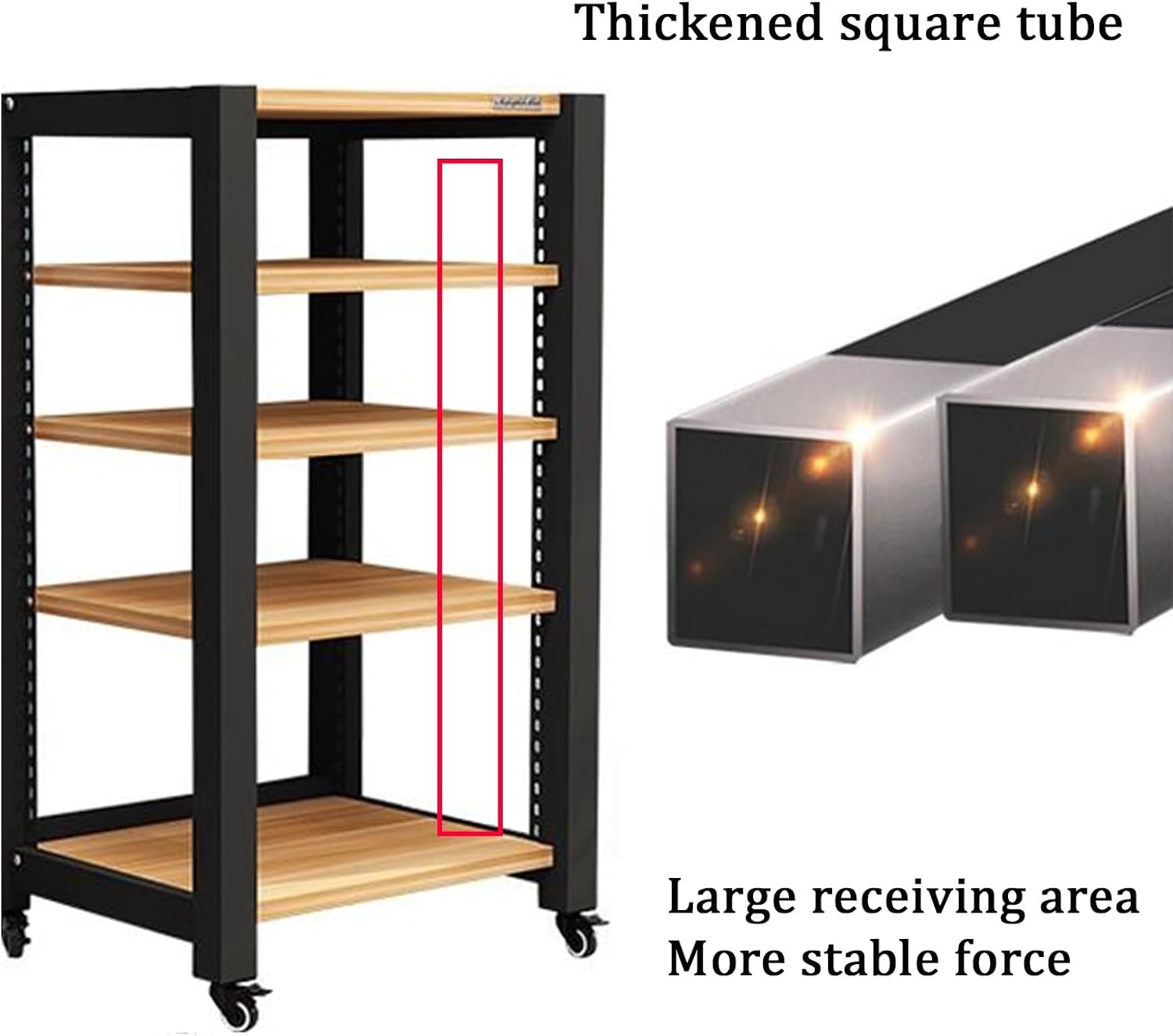 Stereo Cabinet, TV Equipment Rolling Stand Portable, AV Media Stand Floor Standing Audio Rack, Office/Bedroom/Living Room Media Storage Cabinet