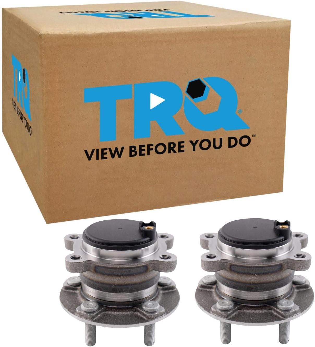TRQ Rear Driver and Passenger Side Wheel Bearing and Hub Assembly Set 2 Piece Compatible with 2020-2022 Ford Escape Front Wheel Drive 2020-2022 Lincoln Corsair Front Wheel Drive