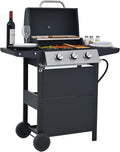 Endark Propane Gas Grill 3-Burner,26,000 BTU Stainless BBQ Grill with Porcelain-Enameled Cooking Grates,Built-In Thermometer,Includes Side Shelf and Wheels,Ideal for Backyard,Patio,Outdoor Cooking