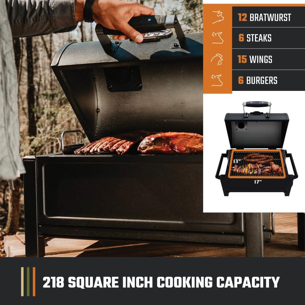 Oklahoma Joe's Rambler Portable Charcoal Grill with 218 sq. in. Cooking Area in Black