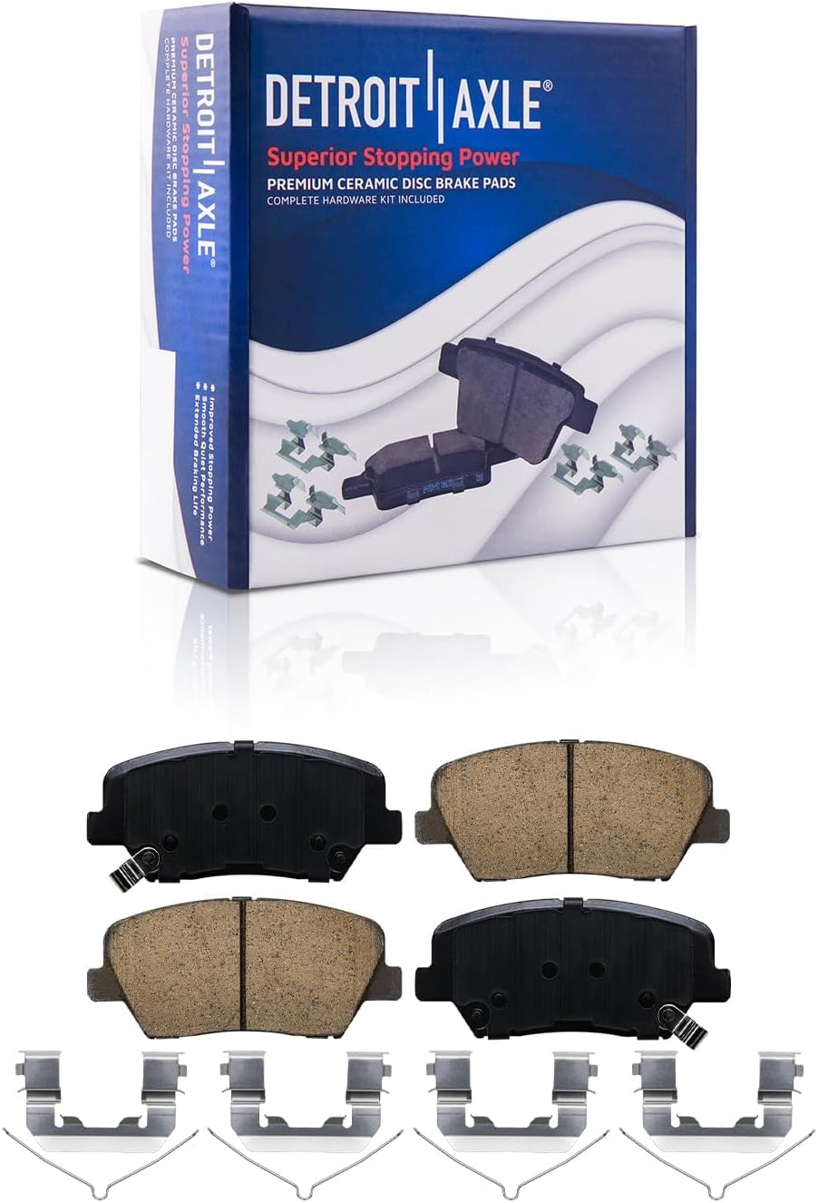 Detroit Axle - 10pc Brake Kit for 2016-2019 Kia Sorento, 2017-2018 Santa Fe Sport, Disc Brake Rotors Ceramic Brakes Pads with Hardware Replacement : 12.60' inch Front and 11.89' inch Rear Rotors