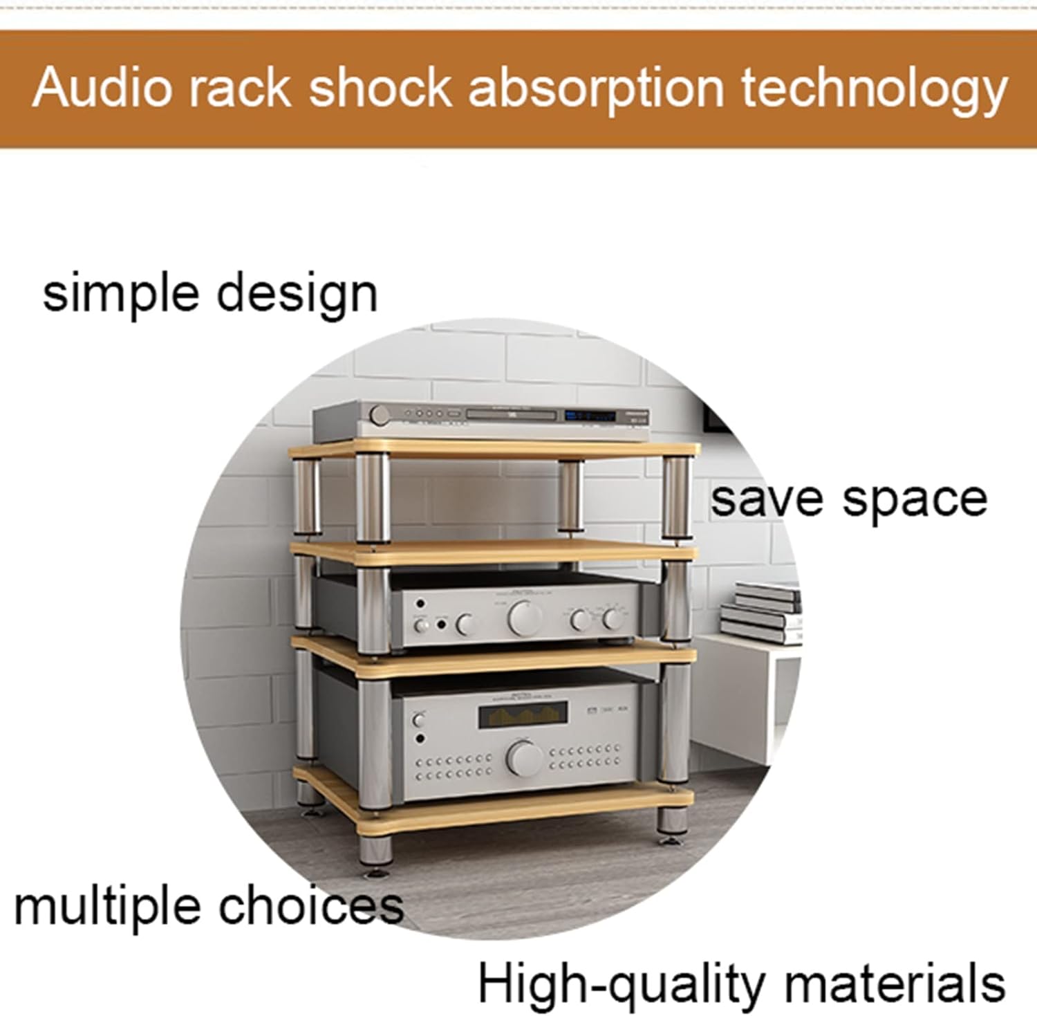 4 Tier Audio Shelf Audio Rack, Media Stand and Components Cabinet Shelf,HiFi Racks and Stands Audio Rack Cabinet