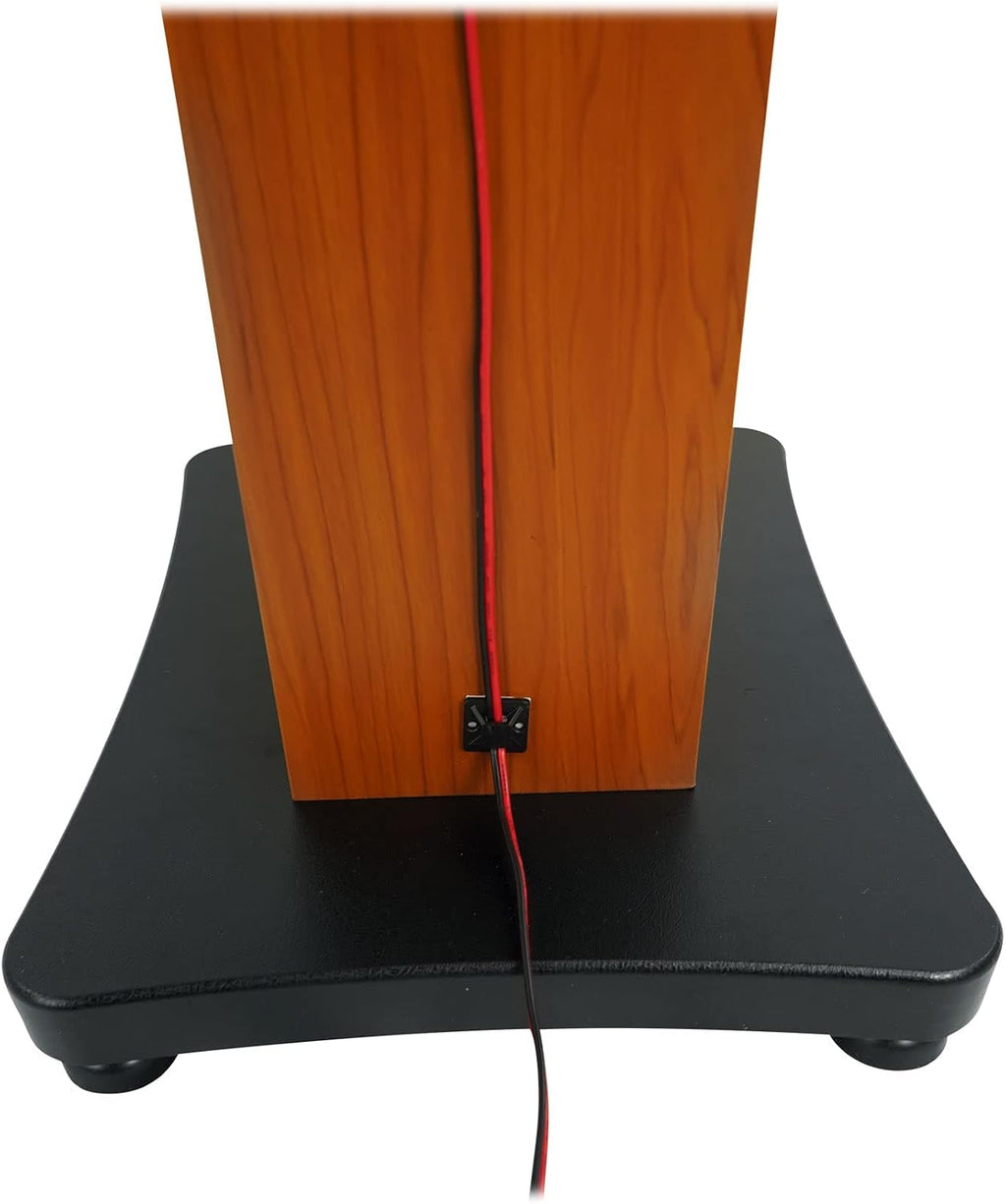 Rockville Pair SS28C 28' Speaker Stands, 100Lbs Capacity, Solid MDF Wood, Classic Wood-Grain Finish, Dual Platforms, Spikes and Pads, for Home Audio and Studio Monitors
