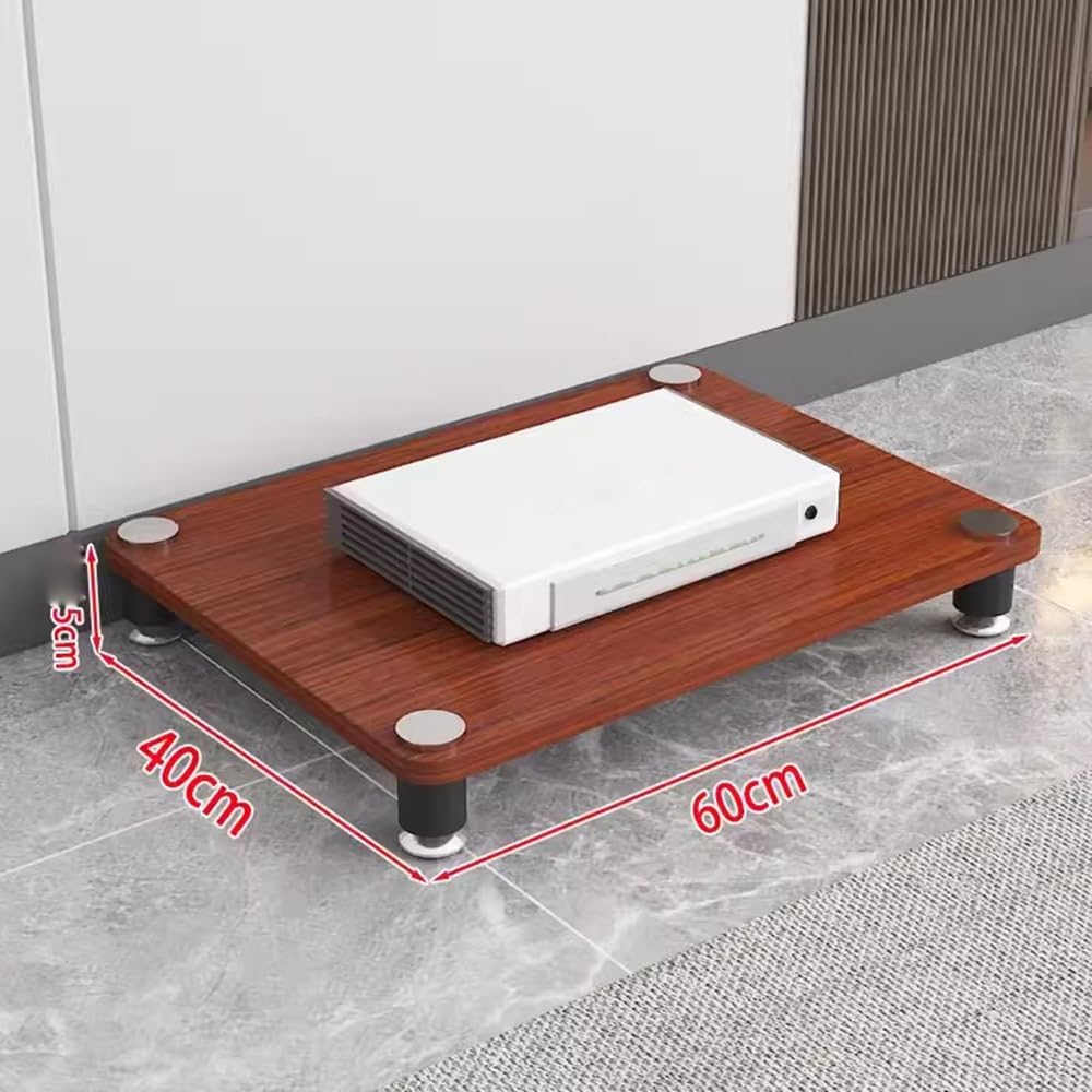 Modern Media Storage Cabinet Rack, 1-Tier Audio Tower Stand, Stylish Wood Stereo Cabinet for AV Equipment, Compact Entertainment Center in Red Finish