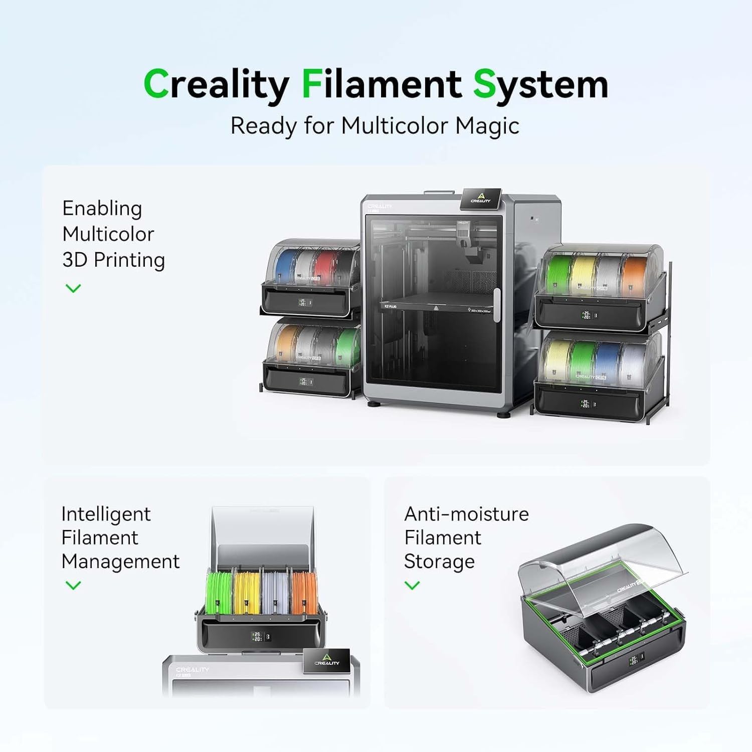 2026 New Official CREALITY CFS - Creality Filament System, Multi-Color 3D Printer Automatically System, Supports 16 Color Printing for K1 Series CFS Upgrade Kit/K2 Combo//K2 Plus/K1 MAX/K1 SE/K1C/Hi