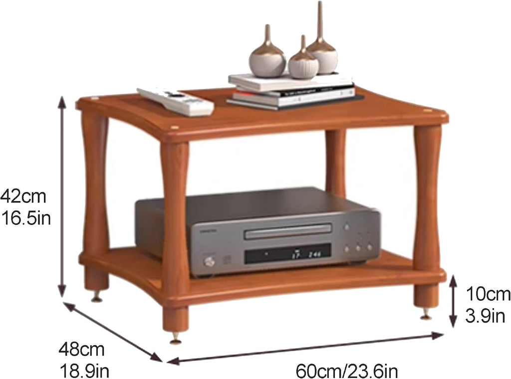Stereo Rack AV Media Stand Media Audio Rack Tower CD Record Player Stereo Receiver AV Equipment Cabinet Display Stand for Living Room, Gaming, Recording Room(Original wood,60x48x42cm)