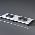 AV Media Stand, Audio Rack with Shock-Absorbing, Stereo Cabinet Corner Component Cabinet, Power Amplifier Shelf Equipment, Large Capacity Space(White,1 Tier 120x48x10CM)
