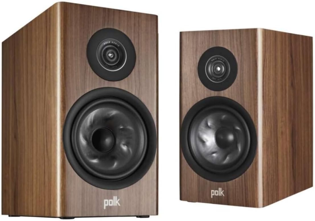 Polk Audio Reserve R200 Large Bookshelf Speaker for Dynamic, Detailed Home Theater Audio, 1' Pinnacle Ring Tweeter & 6.5' Turbine Cone Woofer, Dolby Atmos & IMAX Enhanced, Wall Mountable, Brown