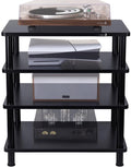 Dayton Audio 4-Tier AV Media Stand – Sturdy Audio Rack Shelf for Stereo, Hi-Fi, and Home Theater Equipment – Modern Audio/Video Component Organizer
