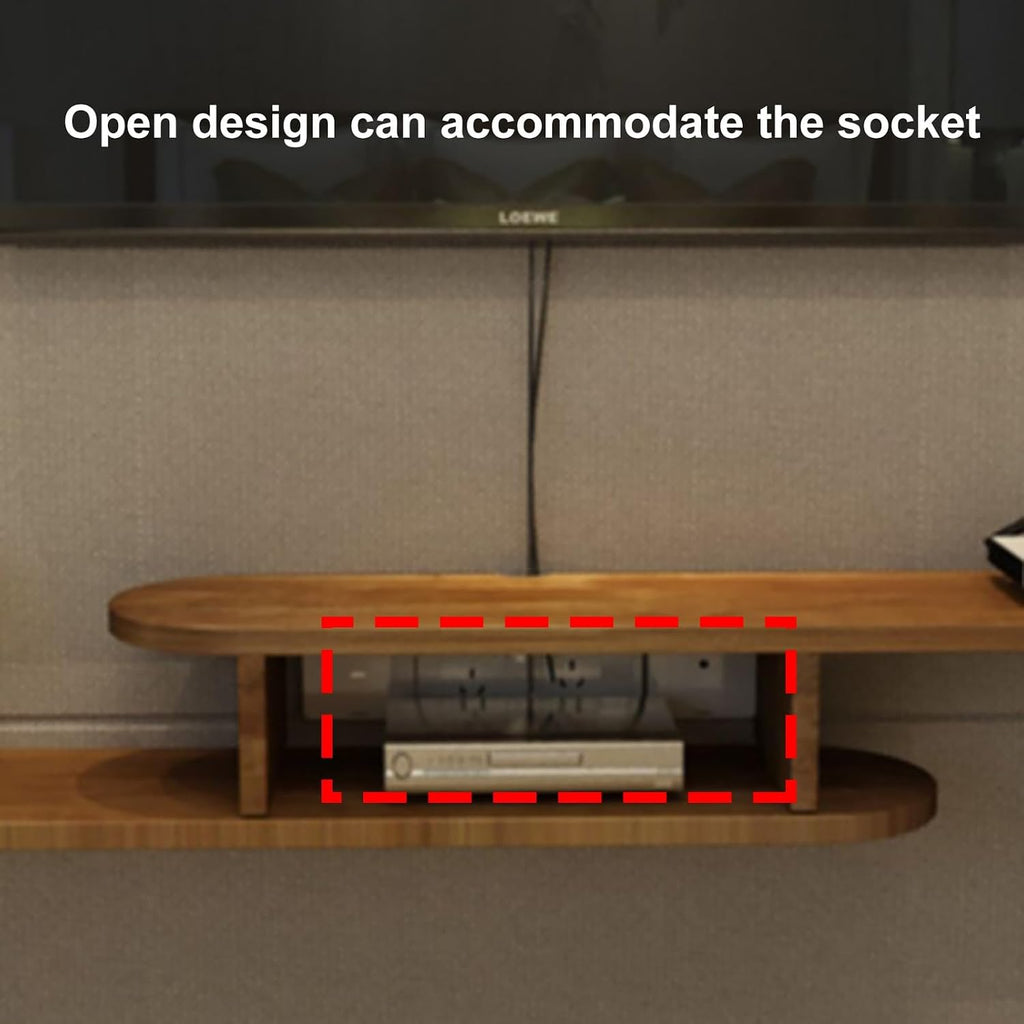 Floating TV Shelf, Wall Mounted Storage Rack, Can Store Multimedia Audio and Video Equipment, Modern Entertainment Center Console for Bedroom Living Room Media Room Gaming Room (Color : Brow