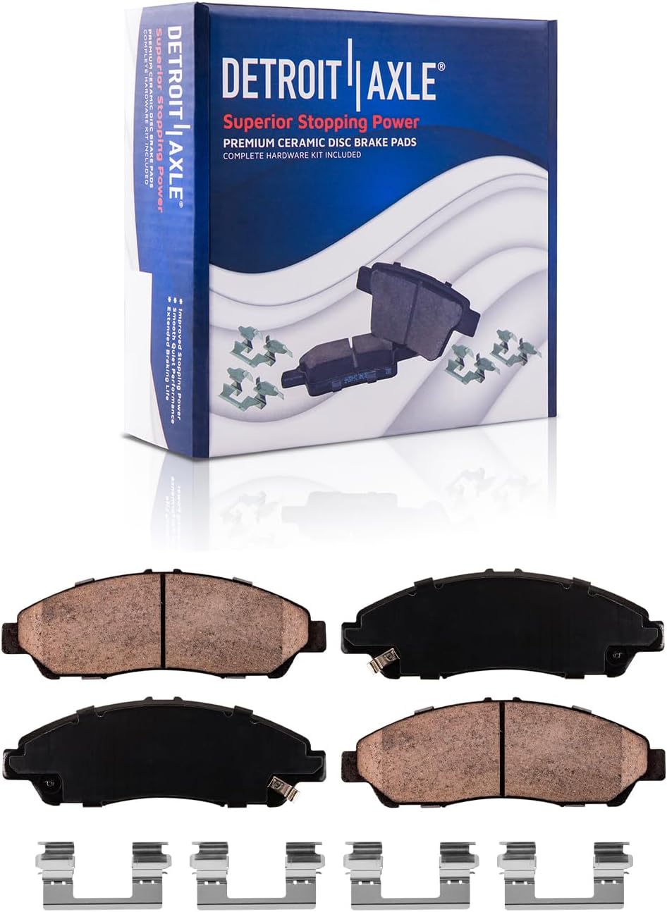 Detroit Axle - Brake Kit for 2009-2014 Honda Pilot 2007-2013 Acura MDX 2010-2013 ZDX, 12.98' inch Front and 13.13' inch Rear Disc Brakes Rotors Ceramic Brake Pads Replacement