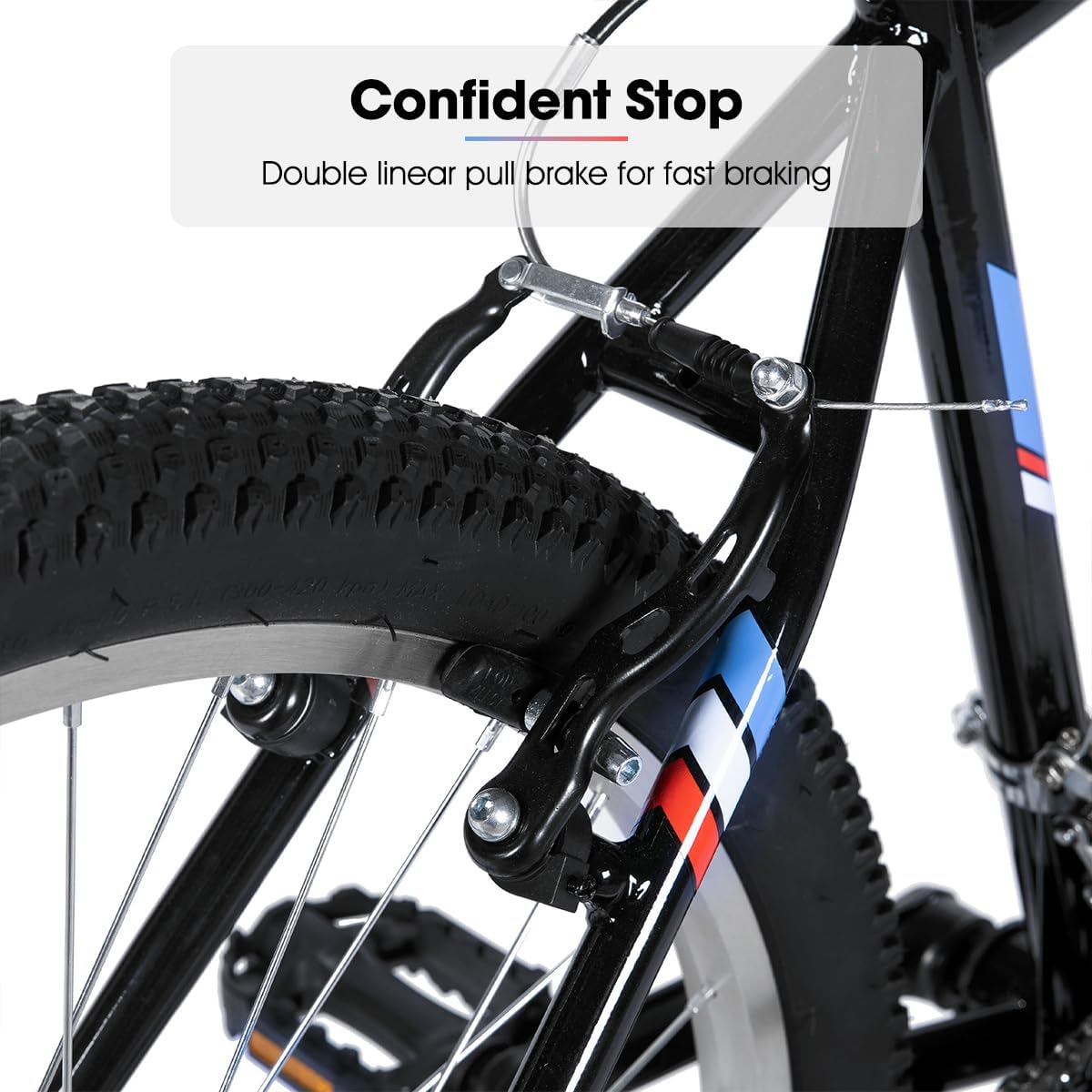 HILAND Adult 26 Inch Mountain Bike, Mens Womens Bicycle, High-Carbon Steel Frame Mountain Bicycle, Sport MTB for Adults, Multi-Color