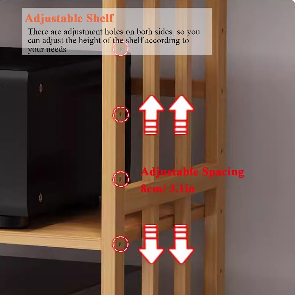 3 Tier Stereo Cabinet Furniture Large Capacity Media Storage Rack for Audio Video Equipment Shelving Corner Bookshelf with Adjustable Shelf and Universal (W-50cm-3 tie)