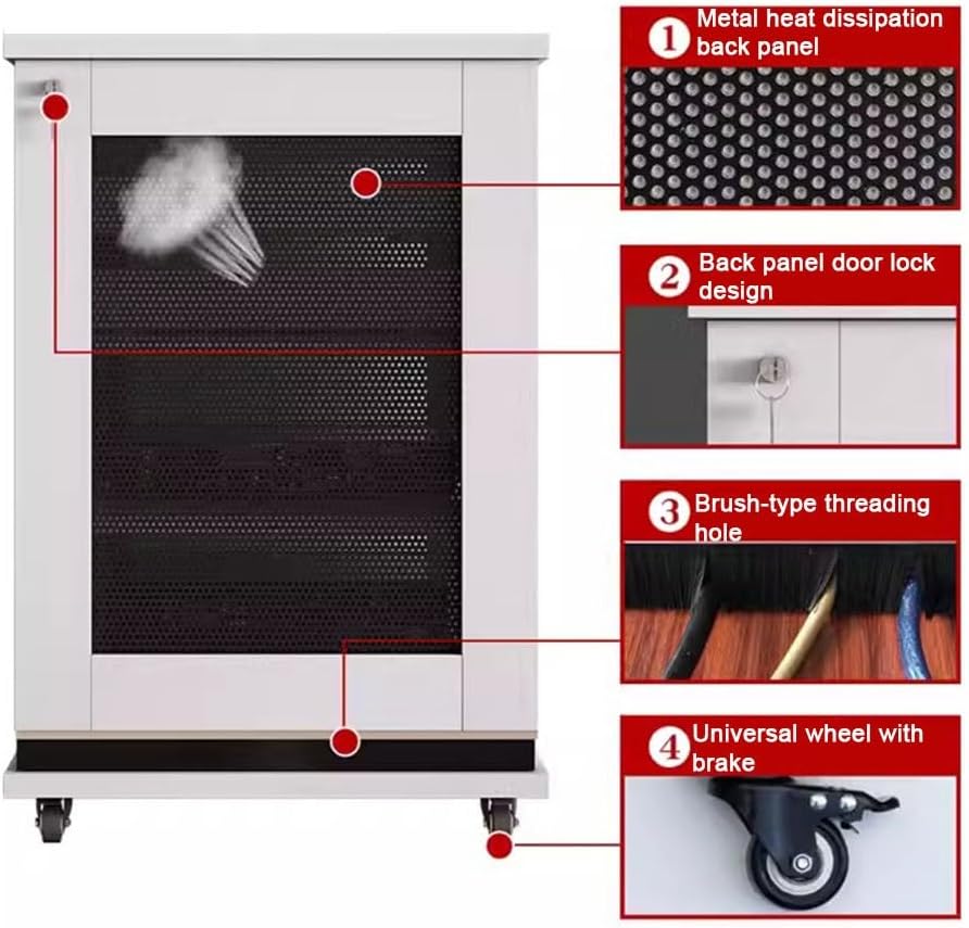 HiFi Audio Cabinet 3-Tiers Amplifier Cabinet Professional Audio Cabinet Stand Audio Rack with Shock-Absorbing Feet Power Amplifier Shelf Equipment Cabinet
