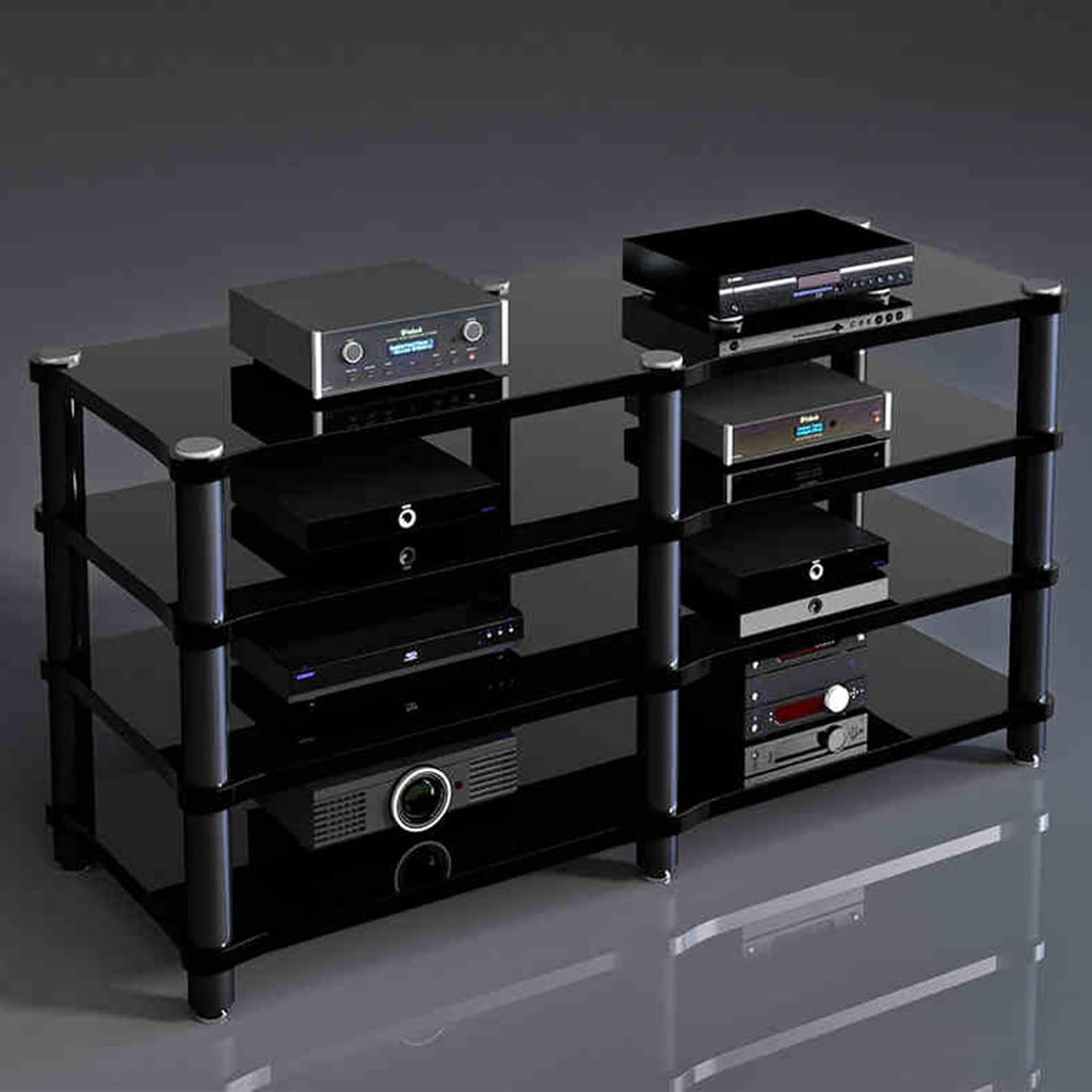 Audio Rack, Portable Media Storage Rack,Media Storage,Modern Cabinet with Cable Management,for Entertainment Stereo Components, for HiFi Audio Equipment