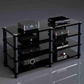 Audio Rack, Portable Media Storage Rack,Media Storage,Modern Cabinet with Cable Management,for Entertainment Stereo Components, for HiFi Audio Equipment