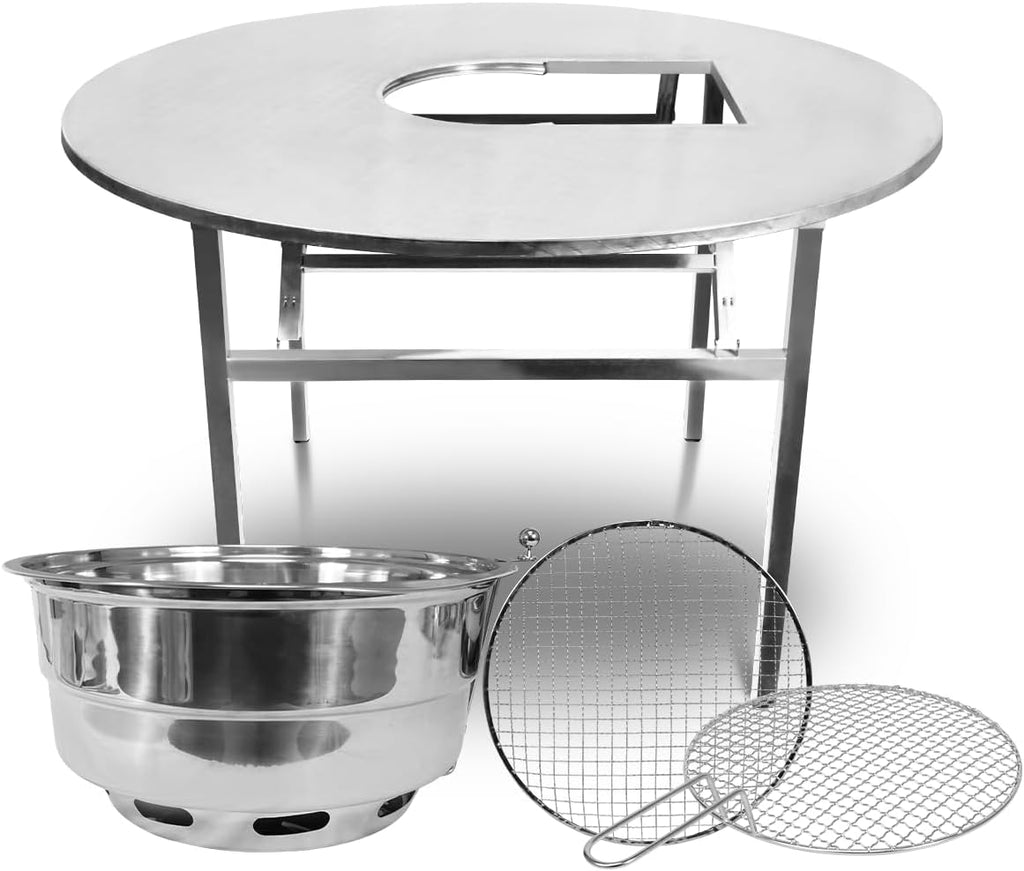 43.5' X 30' Korean BBQ Grill Foldable Outdoor Large Table Charcoal set