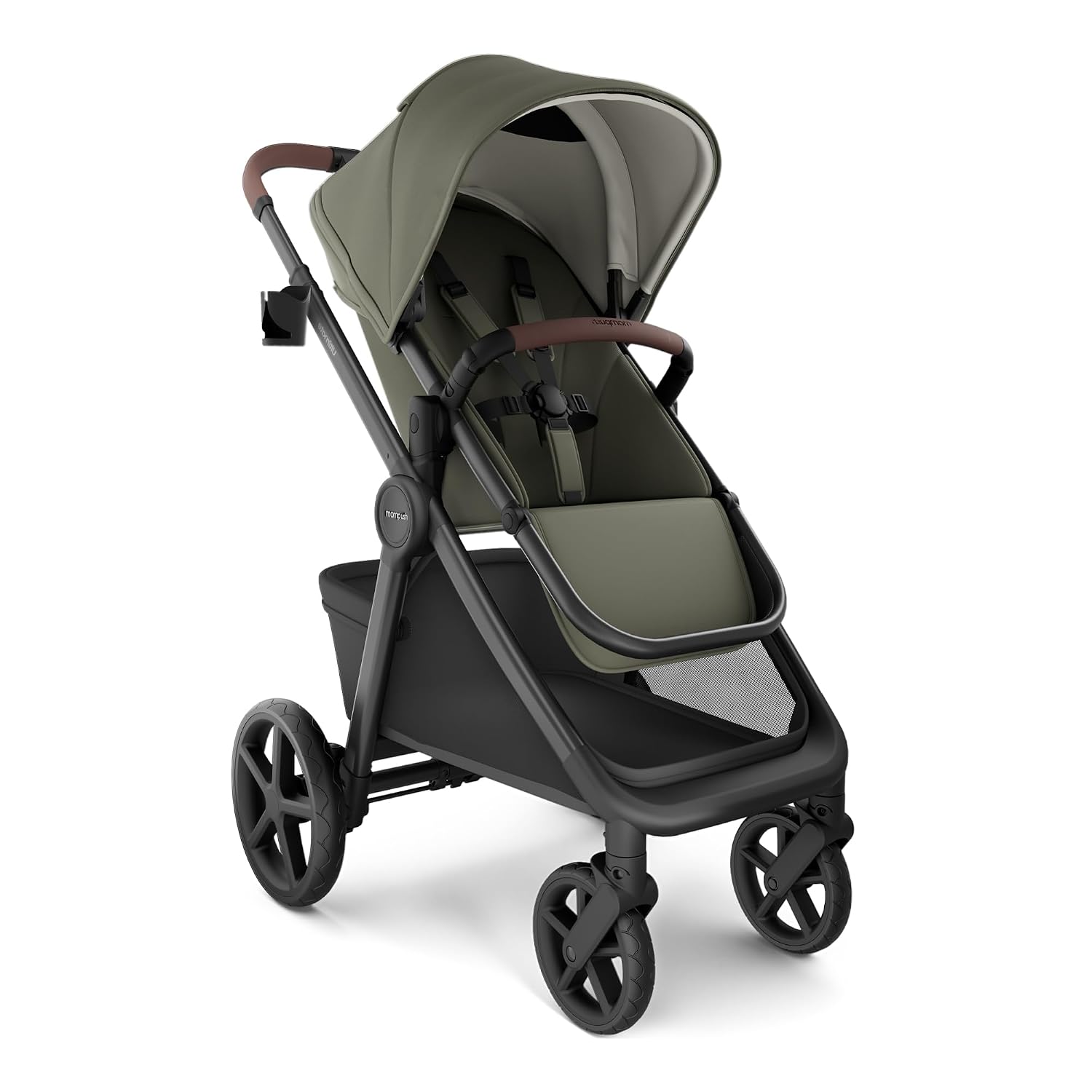 Mompush Ultimate 3 Baby Stroller, Premium Convertible Full-Size Stroller for Toddler to 50 lbs – 11.8' All-Terrain Wheels; Four-Wheel Suspension; Reversible Extendable Seat; One-Second Fold