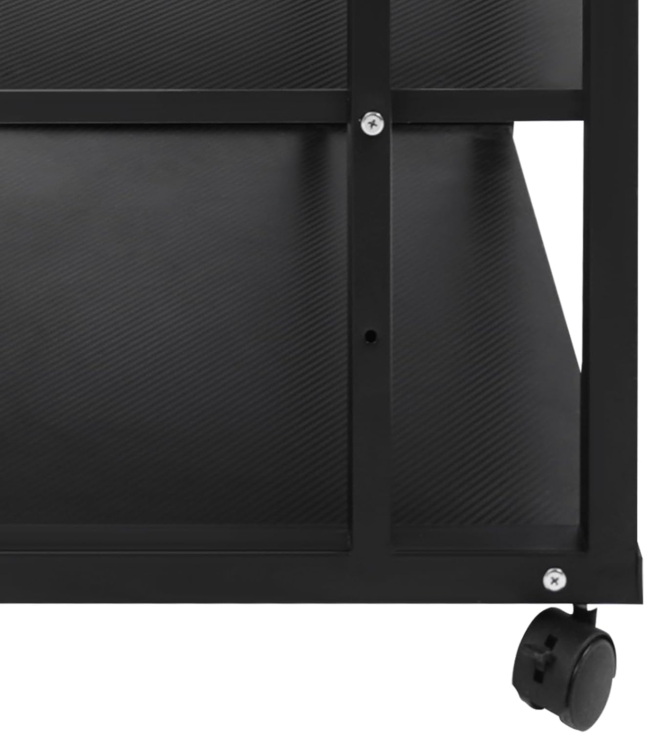 5-Tier Audio/Video Media Stand - CD & Record Player Display Rack for Stereo Receiver, AV Equipment Cabinet with 4 Lockable Wheels, Guardrails & Back Baffles, Holds Up to 88 lbs