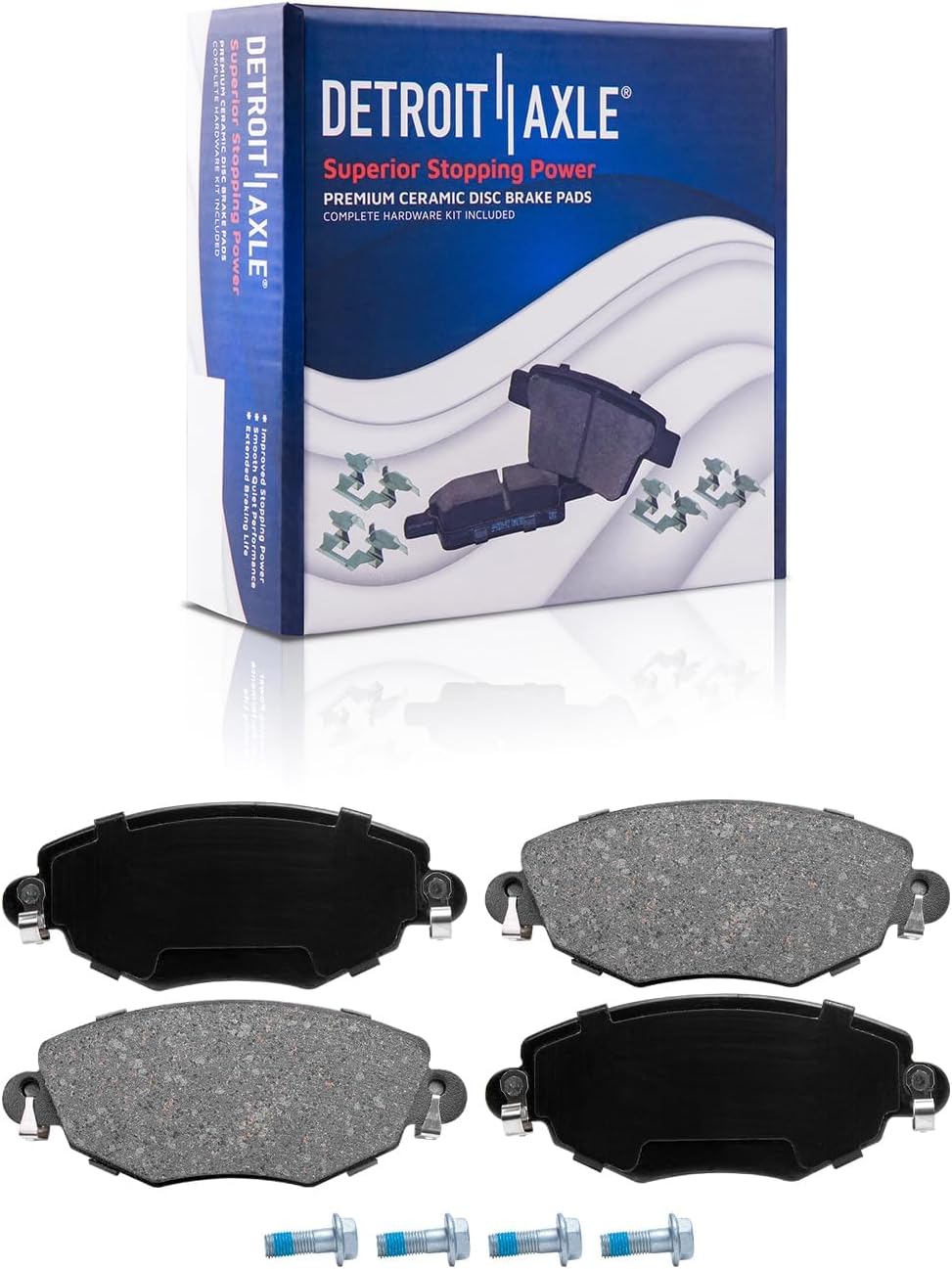 Detroit Axle - Brake Kit for 2002 2003 2004 2005 Jaguar X-Type Front and Rear Disc Brake Rotors and Ceramic Brakes Pads Replacement - 10pc Set