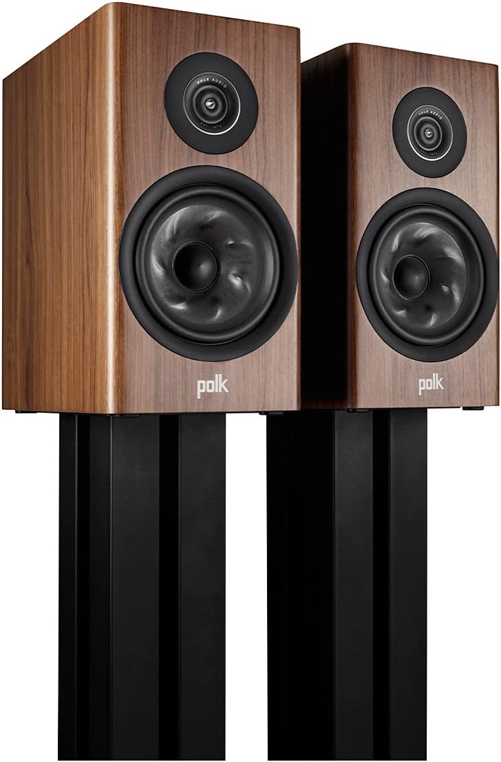 Polk Audio Reserve R200 Large Bookshelf Speaker for Dynamic, Detailed Home Theater Audio, 1' Pinnacle Ring Tweeter & 6.5' Turbine Cone Woofer, Dolby Atmos & IMAX Enhanced, Wall Mountable, Brown
