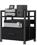 Metal Audio Component Rack Tower Media Stereo Stand Equipment Shelf for Home Office Bedroom, Freestanding Heavy Duty Audio Component Stand Shelving (Color : Style2, Size : 4 Tier) (Style2 2 tier)
