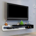 Wall Shelf Wall mounted TV Shelf Floating Shelf TV Stand TV Console Audio-visual Equipment Shelves Set-top box WiFi Router CD DVD Media Storage Shelf Bedroom Living room Office Wall Unit Decor