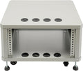 6U AV Rack with Wheels, Metal Studio Cabinet with Cable Ports, 22.4' x 19.8' x 15.1', Portable Home Studio Racks, Floor Standing Server Cabinet for Amplifiers, AV Equipment, Computers