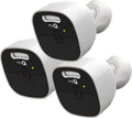 myQ Outdoor Battery Camera | 2K Camera, Color Night Vision, Spotlight, Motion Alerts, Live View with Two-Way Talk, Wireless, Weather-Resistant, Outdoor, White, 3 Pack