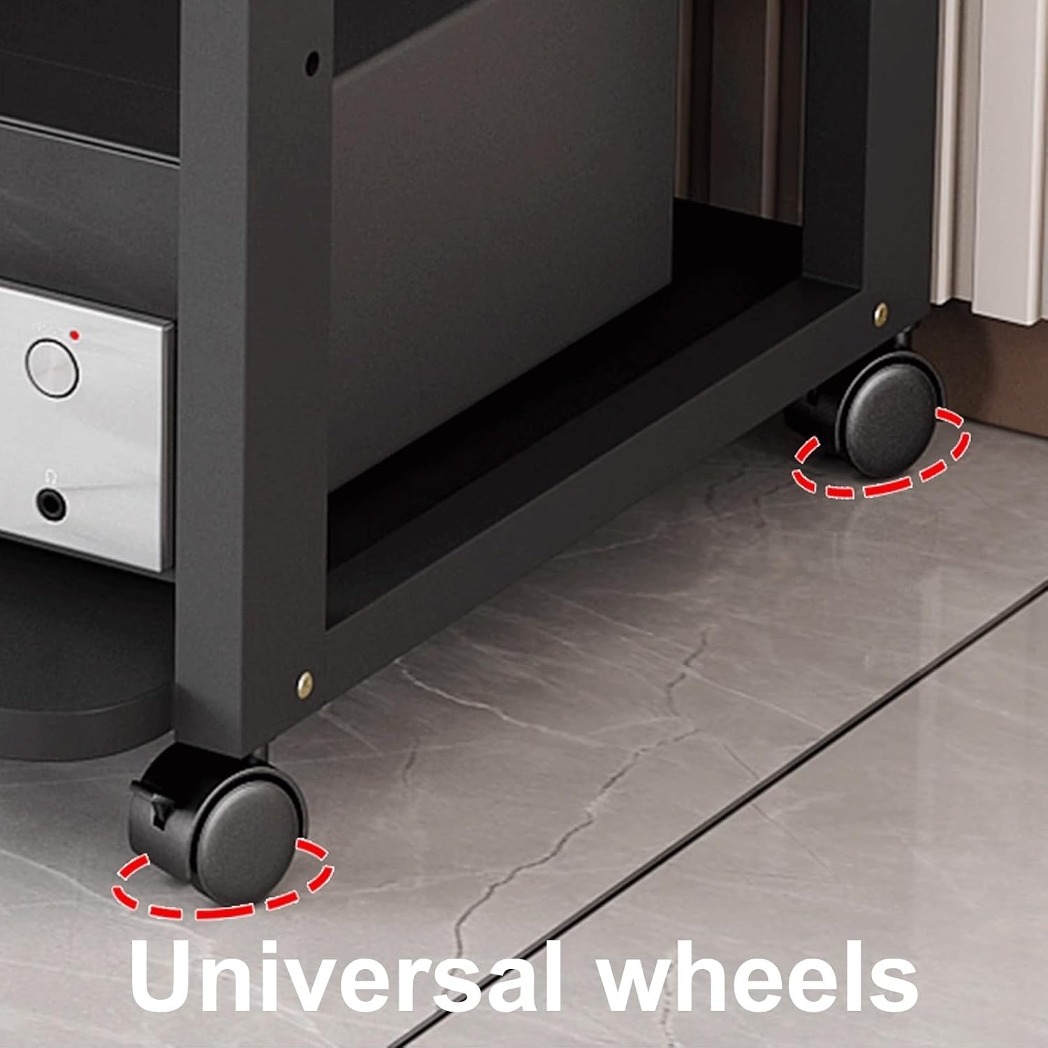 Shelf Organizer Rack, Audio Rack Tower, Media Stand, Rack Audio Tower Heavy Duty for Audio Equipments 50 * 45 * 69.5Cm 3 Colors,Black+Black50*45 * 69.5Cm