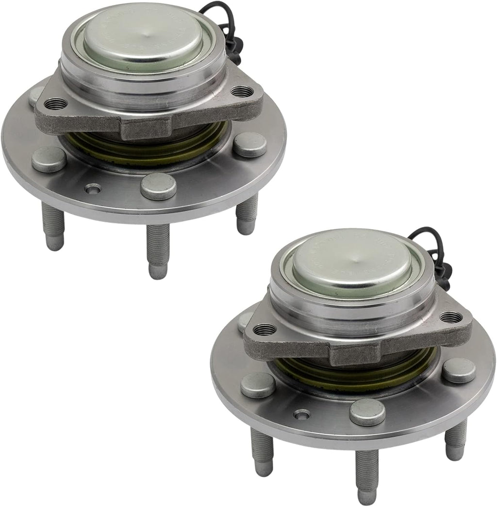 TRQ 2 Piece Front Wheel Bearing & Hub Assembly Set with ABS Sensor Compatible with 2015-2020 Cadillac Escalade Escalade ESV 2014-2018 Chevrolet Silverado 1500 2019 Silverado 1500 LD Suburban Tahoe GM