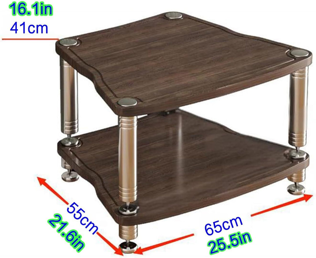 Modern AV Cabinet Audio Rack, 65x55 Media Storage Stand, Dark Walnut Audio Video Tower, Stereo Cabinet for Media Equipment, Stylish AV Media Stand with Ample Storage