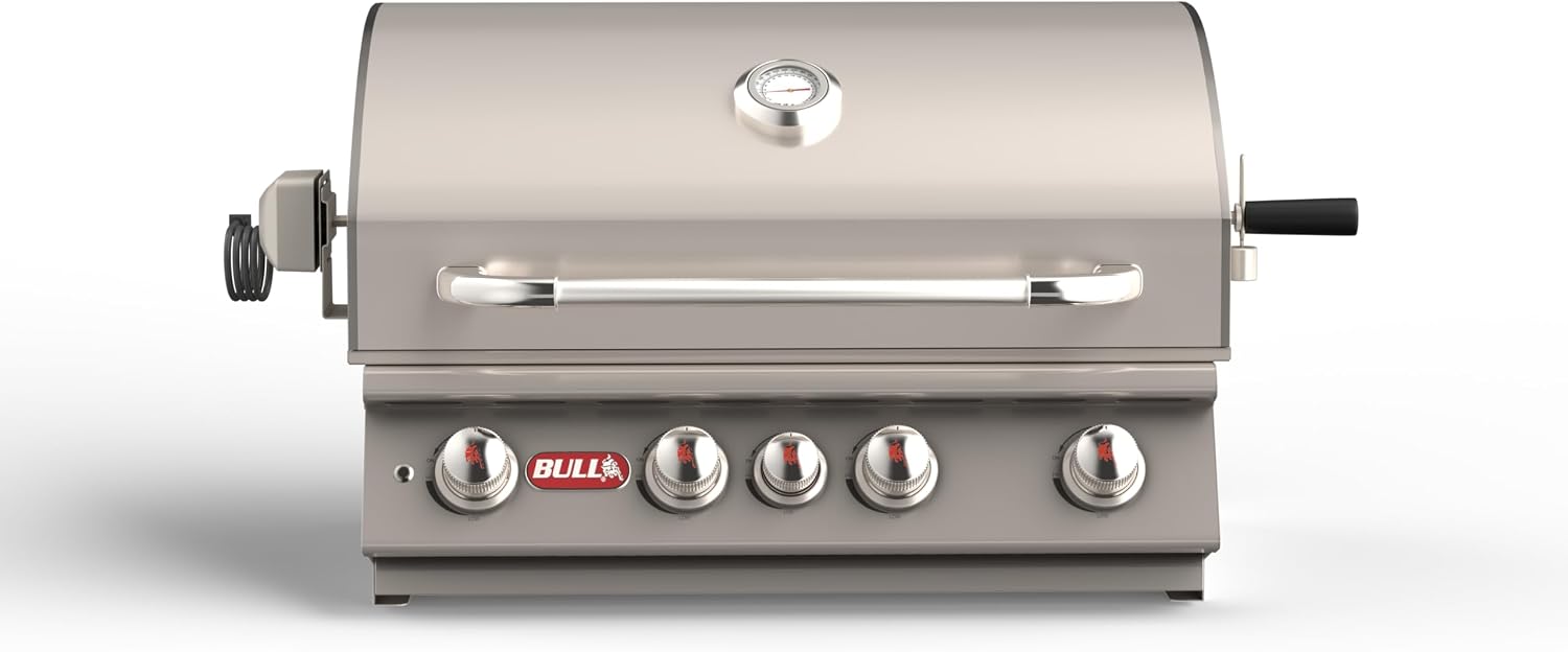 Bull Outdoor Products Premium Outdoor Kitchen Bundle – Angus 75,000 BTU Built-In Grill Head, Double Drawer with Reveal, 38' Double Doors, Single Side Burner, 304 Stainless Steel – LP
