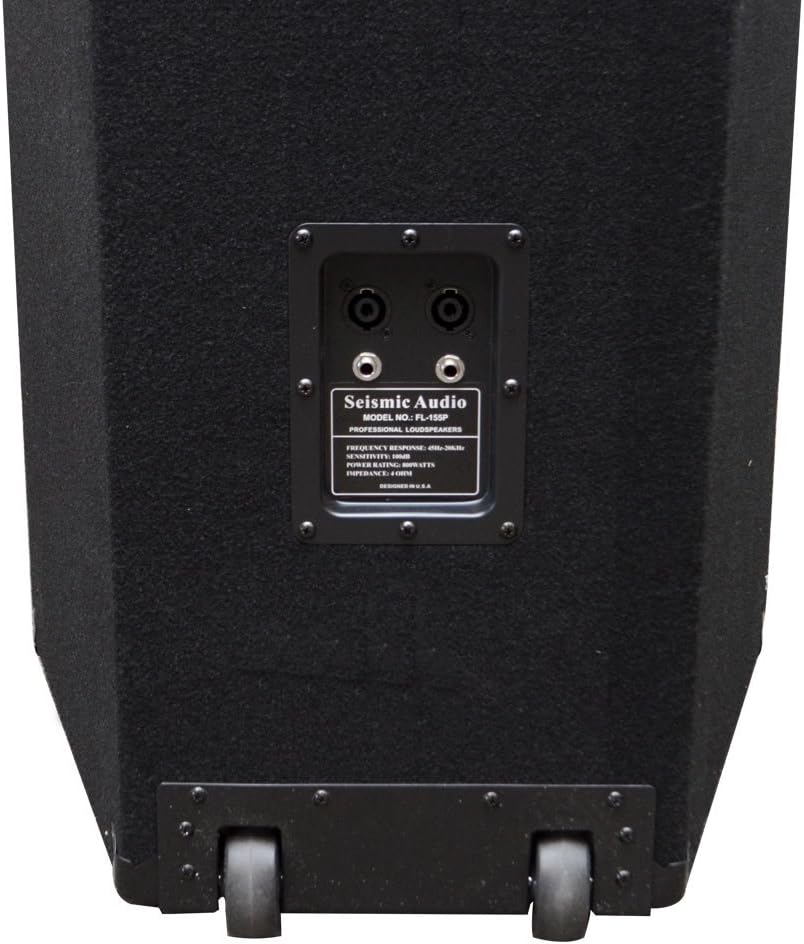 Seismic Audio - FL-155PC - Pair of Dual Premium 15' PA/DJ Speaker Cabinets with Titanium Horns - Wheel Kits and Rear Handles - 800 Watts RMS per Cabinet