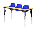 3-Seat Feeding Table (Maple Top, Blue Seats, Black T-Mold)