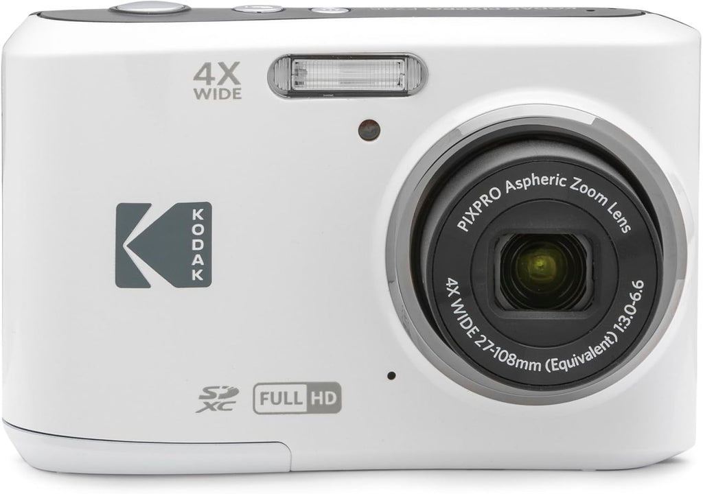 Kodak PIXPRO Friendly Zoom FZ45-WH 16MP Digital Camera with 4X Optical Zoom 27mm Wide Angle and 2.7' LCD Screen (White)